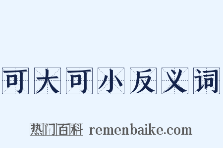 可大可小反义词是什么意思的图片